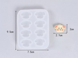 Molde silicona waxmelt 8 perritos